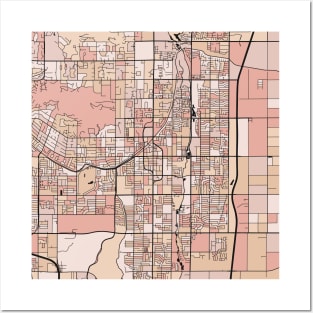 Scottsdale Map Pattern in Soft Pink Pastels Posters and Art